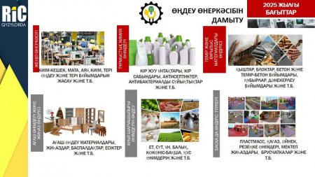 Қызылорда облысында өңдеу өнеркәсібін дамыту жобаларына өтінімдер қабылдануда