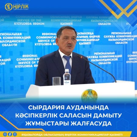 Сырдария ауданында кәсіпкерлік саласын дамыту жұмыстары жалғасуда