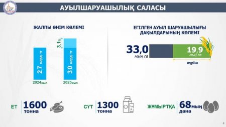 Ауыл шаруашылығы саласы – өңір экономикасының негізгі секторы