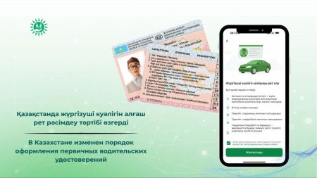 Қазақстанда жүргізуші куәлігін алғаш рет рәсімдеу тәртібі өзгерді