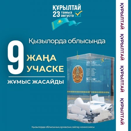 Қызылорда облысында 9 жаңа учаске жұмыс жасайды
