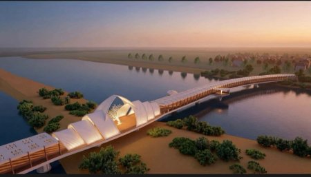 Қызылордада Сырдария өзені арқылы өтетін жаяу жүргіншілер көпірінің капсуласы салынды